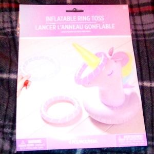 🆕 Unicorn 🦄 inflatable Ring Toss SeT GaMe (@1 head w/ 3 rings) **SEE PICS PLZ